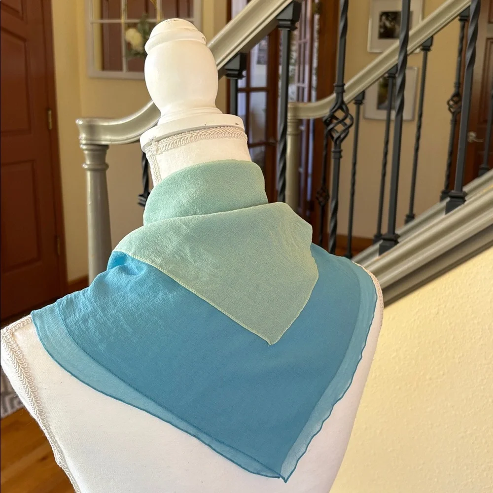 Two-Tone Blue and Sea Green Scarf